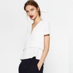NWT ZARA Layered White Blouse Top